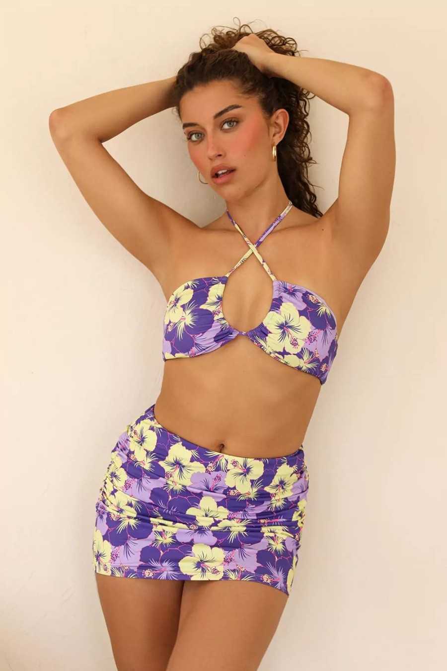 Swim Dippin' Daisy's Coverups | Lucky Swim Skirt Hibiscus Punch