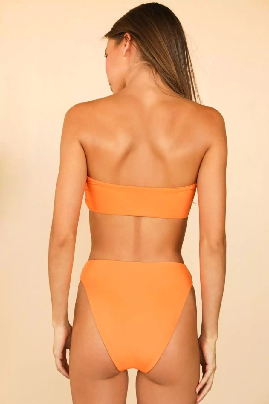 Swim Dippin' Daisy's Cheeky | Seashore High Waisted Cheeky Bikini Bottom Creamsicle