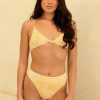 Swim Dippin' Daisy's High Waist | Seashore High Waist Cheeky Bikini Bottom Golden Ditsy