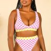 Swim Dippin' Daisy's Cheeky | Ultra Bottom Checked Out (Pink/Yellow)