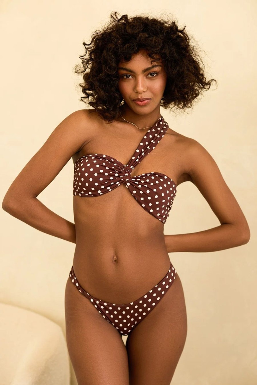 Swim Dippin' Daisy's Cheeky | Charlie Cheeky Bikini Bottom Dotted Brown