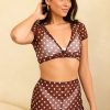 Swim Dippin' Daisy's Coverups | Cher Top Dotted Brown