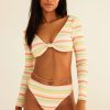 Swim Dippin' Daisy's Triangle | Bianca Long Sleeve Bikini Top Hang Ten Stripe