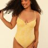 Swim Dippin' Daisy's Moderate | Saltwater Thigh High Cut One Piece Golden Ditsy