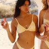 Swim Dippin' Daisy's Triangle | Zen Knotted Triangle Bikini Top Golden Ditsy