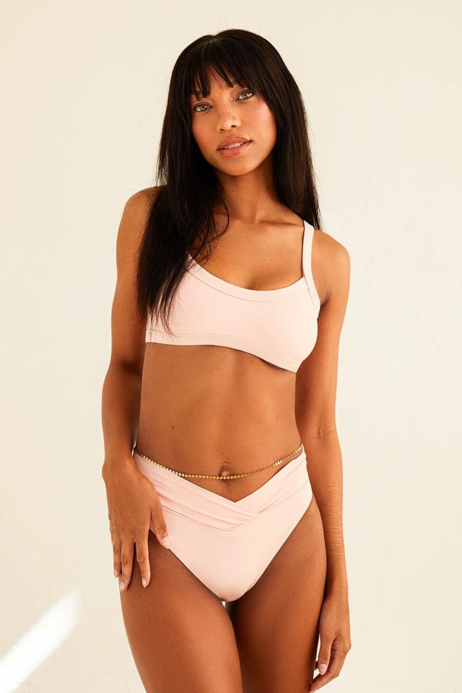 Swim Dippin' Daisy's The Full Scoop | Kelly Bandeau Bikini Top Sunset Pink