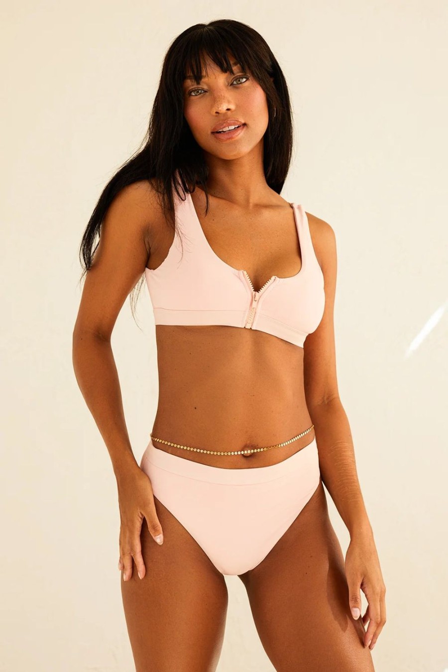 Swim Dippin' Daisy's High Waist | Ultra Cheeky Swim Bikini Bottom Sunset Pink