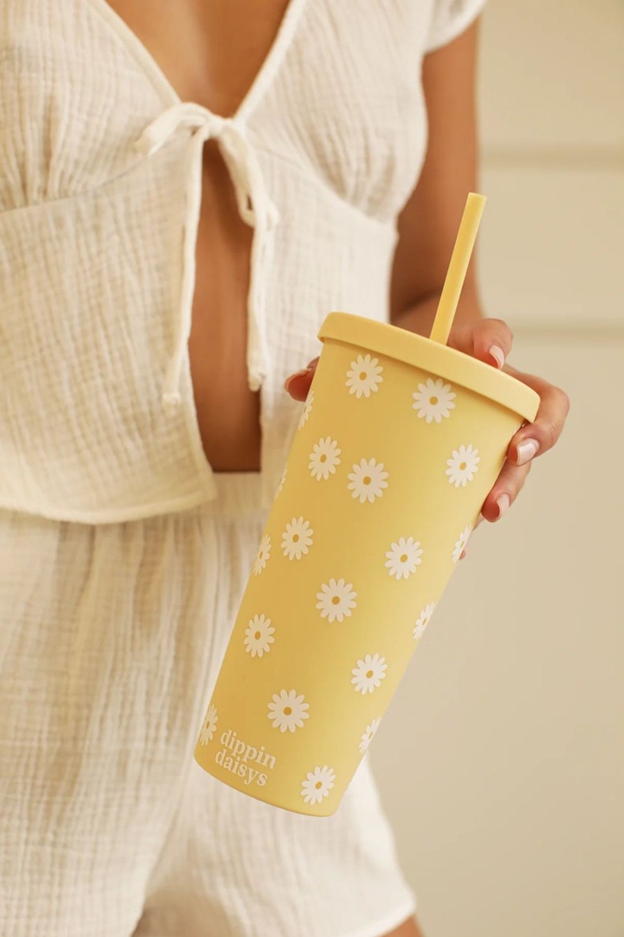 Clothing Dippin' Daisy's | Daisy Printed Tumbler Vanilla