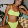 Swim Dippin' Daisy's The Full Scoop | Brink Scoop Neck Bikini Top Neon Yellow