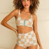 Swim Dippin' Daisy's The Full Scoop | Wave Front Zipper Closure Bikini Top Daisy Dukes