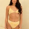 Swim Dippin' Daisy's Bottoms | Seashore High Waist Cheeky Bikini Bottom Golden Ditsy