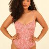 Swim Dippin' Daisy's Moderate | Saltwater Thigh High Cut One Piece Pink Paisley