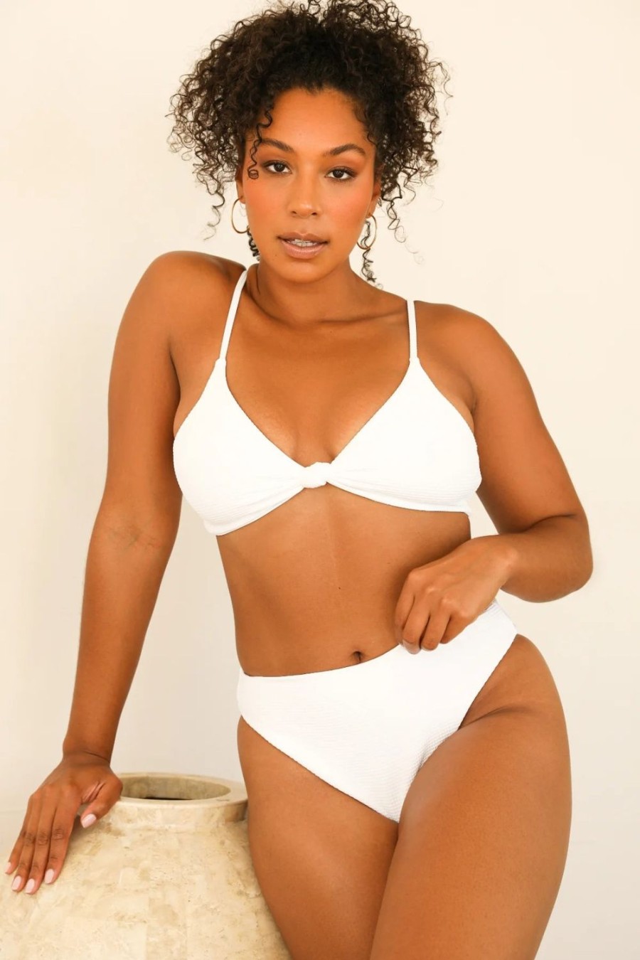 Swim Dippin' Daisy's Triangle | Zen Top White Waffle