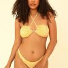 Swim Dippin' Daisy's Bandeau | Amalfi String Tie Bandeau Bikini Top Golden Ditsy