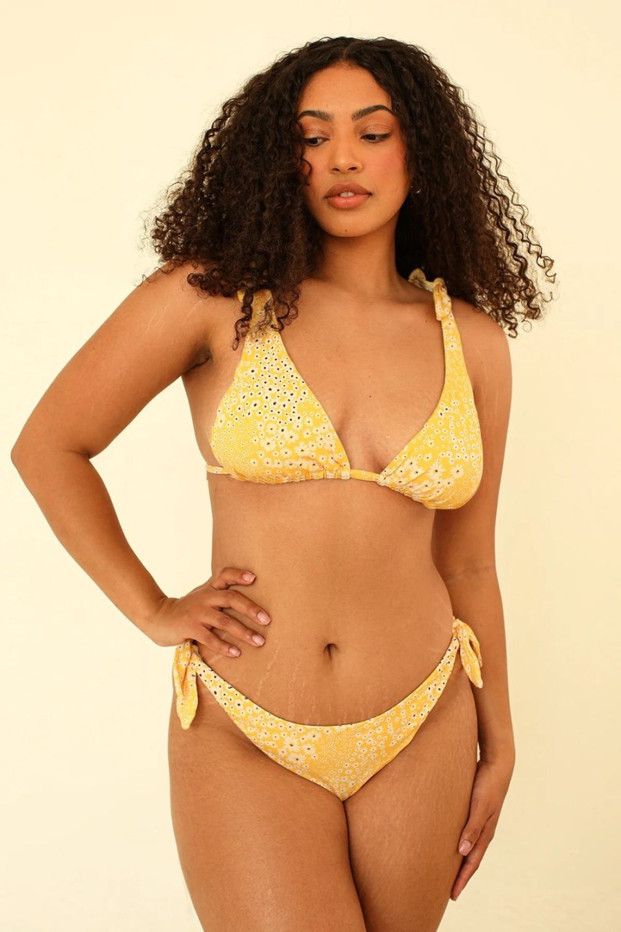 Swim Dippin' Daisy's Triangle | Lola Triangle Bikini Top Golden Ditsy