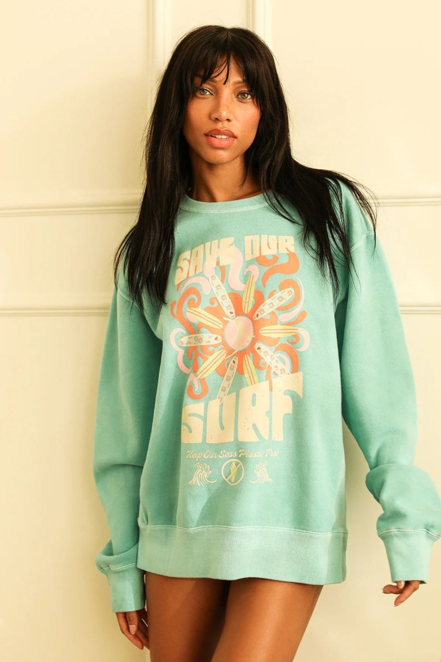 Clothing Dippin' Daisy's | Save Our Surf Long Sleeve Crewneck Surf Rider