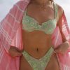 Swim Dippin' Daisy's Cheeky | Angel Cheeky Bikini Bottom Green Hibiscus