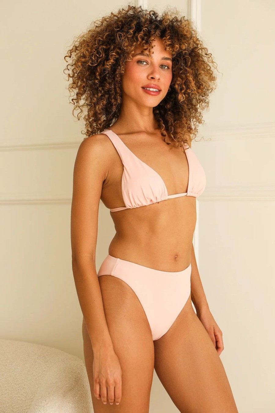 Swim Dippin' Daisy's Cheeky | Seashore High Waist Cheeky Bikini Bottom Sunset Pink